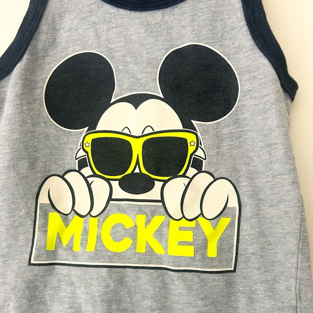 GAP 3 Years Boys Cotton Disney Mickey Mouse Blue Tank Top for Kids